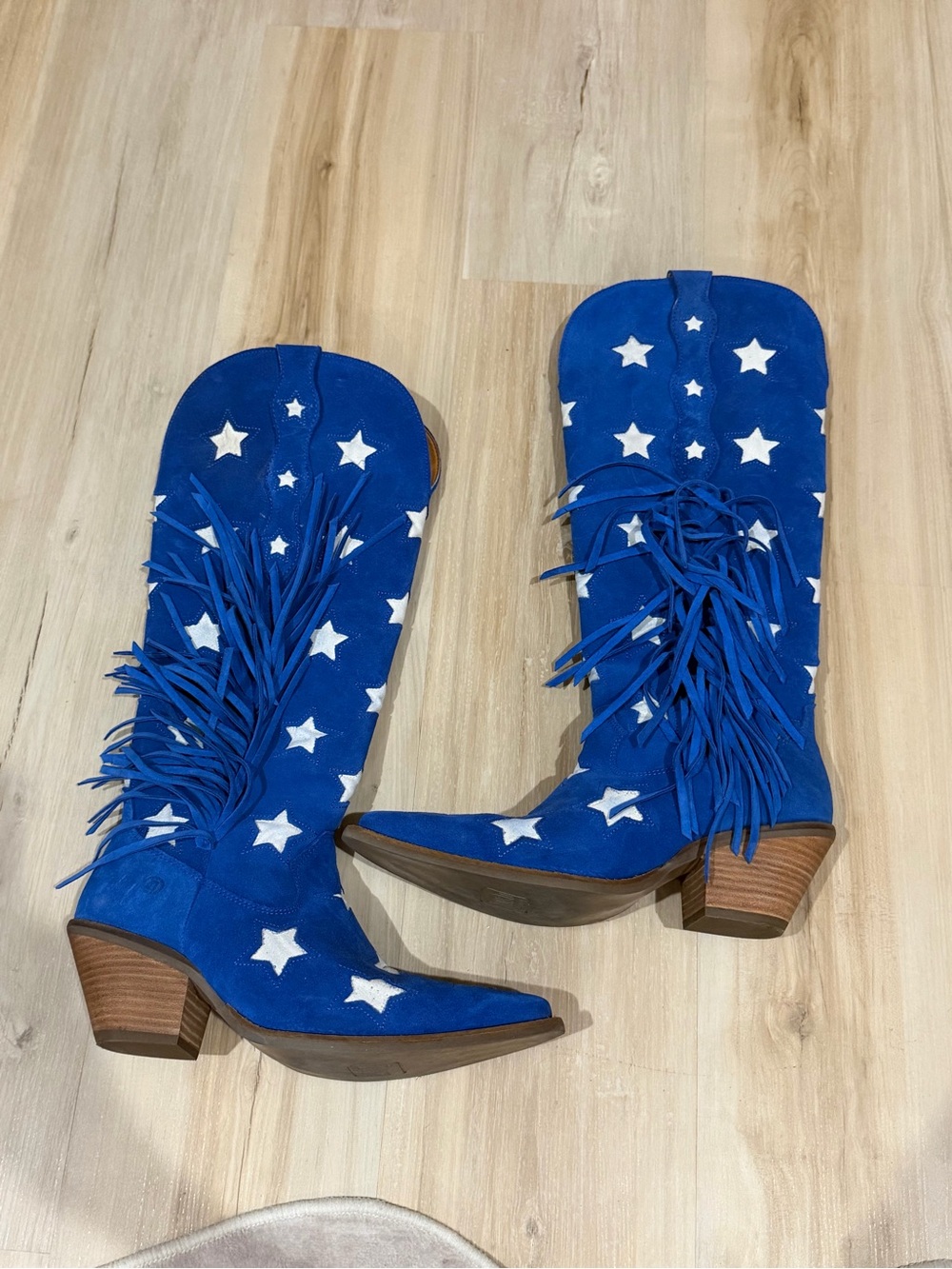 Blue Star Fringe Western Boots - Women's Cowgirl Style